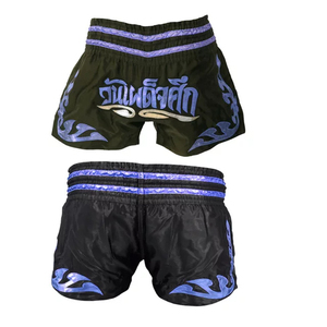 Pantalones cortos de boxeo transpirables Muay Thai Material de secado rápido Pantalones cortos de boxeo personalizados con cintura elástica Pantalones cortos para hombres - Product Image 3