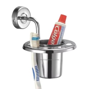 Recién llegado, soporte de acero para cepillo de dientes montado en la pared, soporte para pasta de dientes, soporte para limpiador Facial para uso doméstico en Hotel - Product Image 3