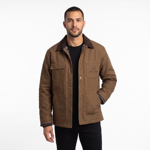 Veste de travail en toile doublée de coton avec poches zippées, logo personnalisé brodé, vente en gros OEM - Product Image 1