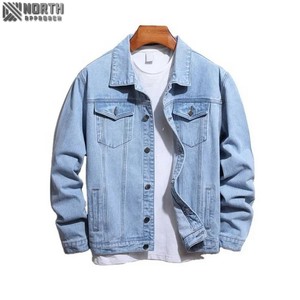 2025 hommes élégant 100% coton Denim vestes de haute qualité manches longues hiver extérieur vestes avant Logo pas cher - Product Image 4