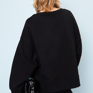Sweat-shirt basique uni à col rond pour femmes, pull-over pour femmes, sweat-shirt à col rond pour femmes - Product Image 4