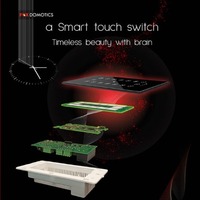 Interrupteurs intelligents Fox Domotics Luxury 1-4 Gang 1/2 voie Blanc Noir Gris Verre trempé intégral Écran tactile intelligent Écologiques IP40 12A 230V