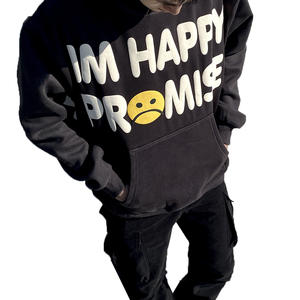 Men's 100% Cotton Fleece Oversized <b>Quilted</b> Winter Pullover Casual Thermal Solid Eco-Friendly Breathable Hooded <b>Sweatshirt</b> Puff - Product Image 6