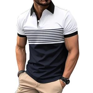 Nueva Camiseta Polo Casual de Verano para Hombre, Manga Corta, Cuello Solapa, Estilo Business, Estampado Digital 3D, Rayas, Deportiva, con Botones - Product Image 4