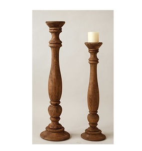 ไม้โบราณออกแบบเชิงเทียนขาตั้งงานฝีมือชุด 3 คุณภาพสูงไม้ตกแต่งโรงแรม - Product Image 5