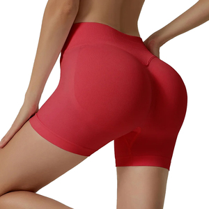 Shorts athlétiques pour femmes, vêtements de yoga à haute élasticité, pour levage de hanches, froissés, fesses, shorts d'entraînement de couleur unie pour femmes, nouveauté - Product Image 3