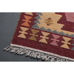 2.6x6.7 ft Rug, <b>Runner</b> Vintage Rug, <b>Red</b> Animal Print Rug - Product Image 3