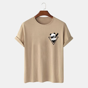 เสื้อยืดผ้าฝ้าย100% โอเวอร์ไซส์ลำลองสำหรับผู้ชาย2025เสื้อยืดคอกลมเปิดไหล่ระบายอากาศได้ดีมีลายพิมพ์ลายตามสั่ง - Product Image 4