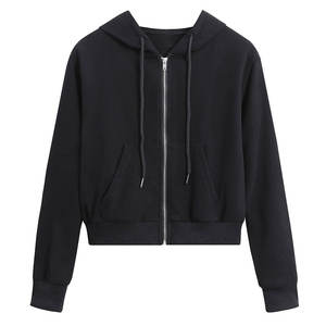 Vêtements de plein air avec logo personnalisé, sweat à capuche court, vêtements de rue décontractés pour femmes, figurines à épaules tombantes, sweats à capuche écologiques et respirants, tricotés - Product Image 1