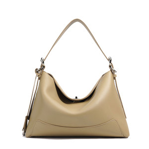 Women's Vintage Tote Crossbody Bag Genuine Cowhide Leather Lock Buckle Single Shoulder Dual Handles-Fashionable <b>Handbag</b> Ladies - Product Image 1