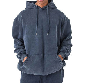 Parche de peso pesado para hombre Jogger Distressed Acid Wash Pantalones de chándal desestresados y conjuntos de Sudadera con capucha Puff Print - Product Image 3