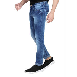 Pantalon en jean confortable pour homme avec une coupe extensible flexible, design cousu durable, parfait pour les sorties décontractées et le travail - Product Image 3