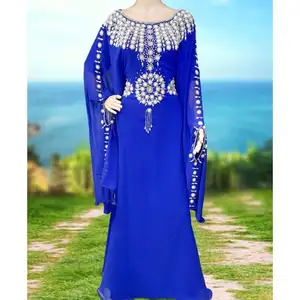 Latest Muslim Moroccan Clothing Jalabiya For Women Kaftans Dress Wedding Floral Islamic Clothing