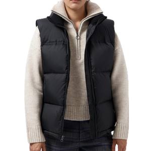 Polyester Rempli Respirant Durable Imperméable Puffer Sans Manches Fermeture Éclair Gilet Veste Coupe-Vent Survêtement Hiver Plus La Taille - Product Image 1