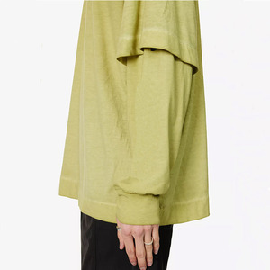 Camiseta de Lona Ecológica para Hombre, Estética, Lavada, de Doble Capa, Manga Larga, Estampado Personalizado, Ajuste Oversize, con MOQ Bajo - Product Image 6