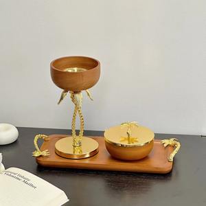 Bol en bois rustique avec long support Design artisanal unique pour la décoration de table ou l'utilisation de cadeaux spéciaux fabriqués à la main en Inde - Product Image 5