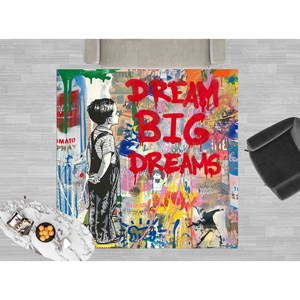 Alfombra Dream Big Graffiti: Tapete Antideslizante Decorativo, con Pelo Suave - Product Image 2