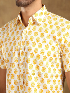 HAND BLOCK COTTON <b>SHIRT</b> New Design <b>Men</b> Short Sleeves Turn Down <b>Collar</b> Eco-Friendly And Breathable Pure Cotton Printed <b>Mens</b> <b>Shirt</b> - Product Image 4