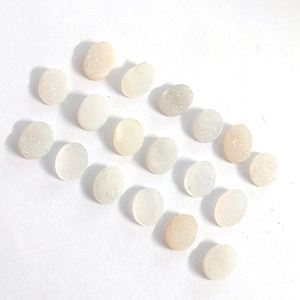 17 piezas de blanco druzy 14x10mm cabujón ovalado 83,05 CTS lote Iroc ventas alta calidad calibrado piedras preciosas sueltas cabina plana US $66 - Product Image 5