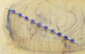Purple Amethyst 925 Sterling <b>Silver</b> Gemstone Adjustable <b>Charm</b> <b>Bracelet</b> Handmade Luxury GIA Certified Jewelry Elegant Gift for - Product Image 2