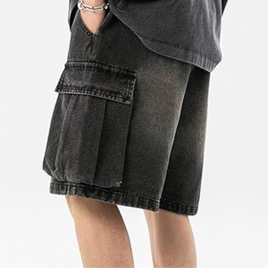 2025 New Hot Selling <b>Black</b> <b>Denim</b> <b>Shorts</b> Men's 100% Cotton Rugged Mid <b>Waist</b> Relaxed Straight Style <b>Denim</b> <b>Shorts</b> - Product Image 6