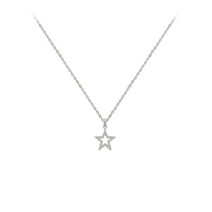 Ciondolo geometrico a stella con diamante 25mm placcato oro acciaio inossidabile e lega e catena di corda 1 unità collana traforata - Product Image 1