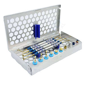 ชุดอุปกรณ์ยกกระดูกไซนัส 14 ชิ้น ยี่ห้อ DASK ประกอบด้วยดอกสว่านยกกระดูก ตัวล็อค ตัวยก และเครื่องมือยกกระดูกสำหรับงานทันตกรรม พร้อมกล่องสแตนเลส - Product Image 1