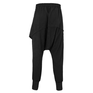 กางเกงฮาเร็มสำหรับผู้ชาย,กางเกงขาจั๊มทรงครอทสำหรับใส่ทำงานสีดำ - Product Image 3