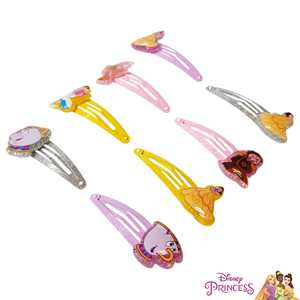 Venta al por Mayor de Pinzas para el Cabello de Princesas, Pinzas a Presión para Niñas, Paquete de 8, Multicolor, Princesa Bella, Edades 3+ - Product Image 1