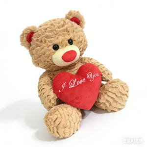 Ours en peluche personnalisé avec cœur rouge, coussin « Je t'aime », 31-50 cm, cadeau unisexe pour enfants - Product Image 6