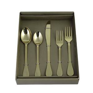 Stainless Steel Set Of 4 Flatware Spoon Knife Fork Dishwasher Safe Used In Kitchenware Tabletop Golden Feather Handles Cutlery - Product Image 3