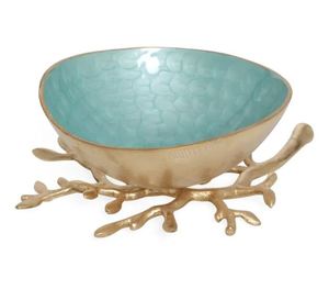 Tazón de metal estilo ciervo de diseño elegante para nueces, dulces, servicio de chocolate Hecho en metal de aluminio con acabado dorado - Product Image 5