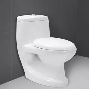 Inodoro de cerámica de una pieza de diseño moderno, calidad de Nigeria, ahorro de agua, salida grande, forma de cuenco cuadrado, accesorios de trampa en P incluidos - Product Image 6