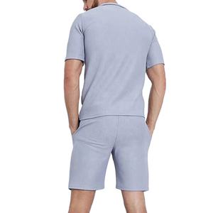 ชุดเซ็ตเสื้อโปโลและกางเกงขาสั้นลำลองไซส์ใหญ่สำหรับผู้ชาย ลายโลโก้แบบกำหนดเองสำหรับฤดูร้อน สไตล์ไฮสตรีท - Product Image 5