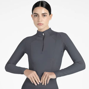 Camiseta de equitación ligera que absorbe la humedad, tejido elástico transpirable, camiseta deportiva para mujer, camiseta de equitación, comodidad de verano - Product Image 1