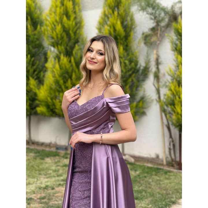 Stars Women's Glitter Satin Combination Evening Dress Rk5026 5026