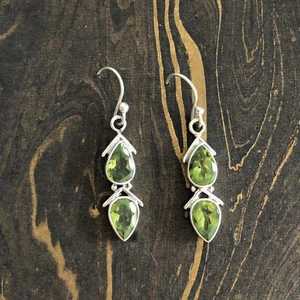 Handmade Pear <b>Peridot</b> <b>Earrings</b> 925 Sterling Silver Jewelry August Birthstone Gift For Women Elegant - Product Image 1