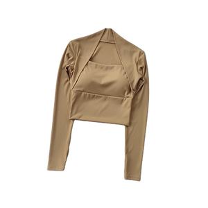 Ropa de Yoga Sexy de Secado Rápido para Mujer, Traje Deportivo para Correr, Cintura Ajustada, Informal, con Almohadillas para el Pecho, Camisetas de Yoga - Product Image 2