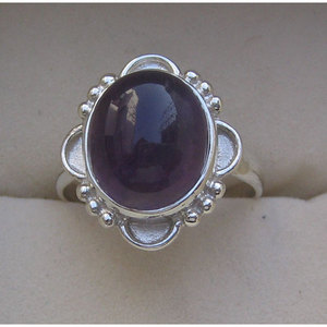 Shah Gems 925 Sterling <b>Silver</b> Fine Jewelry <b>Ring</b> Natural Amethyst and <b>Opal</b> Garnet with Rhodium Plating Everyday Wear for Women - Product Image 1