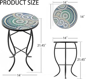 Table en mosaïque de style Art déco artisanale, écologique, pour la décoration de la maison et des restaurants, cadeau multifonctionnel pour Diwali, prix abordable - Product Image 5