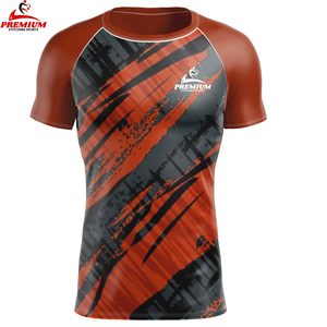 Wholesale New <b>Design</b> Polyester Baselayer Rash Guard <b>Custom</b> Rash Guard Sublimation <b>Compression</b> <b>Shirt</b> Rash Guard - Product Image 4