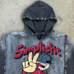 Nuevo diseño de algodón mezclado mejores hombres sudaderas con capucha casuales bajo MOQ hombres DTF estampado cremallera sudaderas con capucha a precio al por mayor hecho en Pakistán - Product Image 5