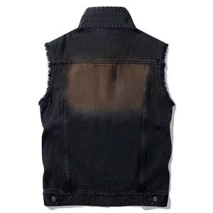 เสื้อกั๊กเดนิมแขนกุดสำหรับผู้ชายกระเป๋าหน้าผ้าแคนวาสสไตล์ลำลองผลิตจากโรงงานสำหรับฤดูหนาว - Product Image 2