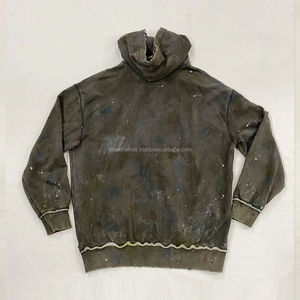 Venta al por mayor de ropa de calle personalizada de gran tamaño estilo áspero 100% algodón transpirable Sudadera con capucha de invierno - Product Image 1