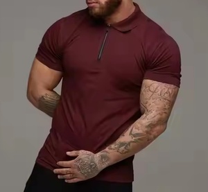 Wholesale Design Custom Fashion Style <b>Zip</b> Polo Tees Men Cotton Slim Polo <b>Shirts</b> <b>With</b> Short Sleeve Fitness Slim Polo T-<b>shirt</b> - Product Image 6