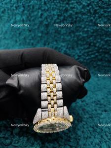 Reloj de diamantes VVS Moissanite de 32mm, relojes automáticos mecánicos de acero inoxidable Hip Hop para mujer, nuevo reloj de diamantes de lujo - Product Image 3