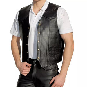 Haute qualité hommes en cuir véritable Biker gilet en cuir lourd Rocker Biker gilet moto hommes gilet - Product Image 3