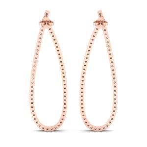 REYES Nuevo Diseño, Pendientes de Oro Rosa de 14K con Moissanita Redonda de 1.8 Quilates para Mujer, Regalo Perfecto para Aniversario, Joyería Fina - Product Image 4