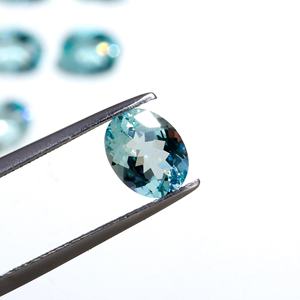 พลอยสีฟ้าทรงวงรีเหลี่ยมเพชรพลอยสีฟ้าเข้มขนาด9x7มม. - Product Image 4