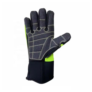 Fabriqué au <span class=keywords><strong>Pakistan</strong></span> Gants d'impact Tpr de haute qualité en cuir et caoutchouc résistants aux chocs Gants noirs/jaunes